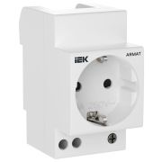 Розетка на DIN-рейку 45мм с заземл. защ. шторки 16А ARMAT IEK AR-SOD-G-GND-S-016