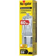Лампа галогенная 94 216 JCD9 60Вт капсульная G9 3000К 230В clear 2000h Navigator 94216