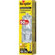 Лампа галогенная 94 214 JCD 50Вт капсульная G6.35 3000К 230В clear 2000h Navigator 94214