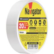 Изолента ПВХ 19мм (рул.20м) бел. NIT-A19-20/WH Navigator 71109