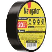 Изолента ПВХ 19мм (рул.20м) черн. NIT-A19-20/BL Navigator 71110