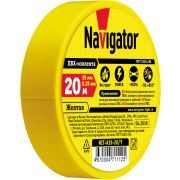 Изолента ПВХ 19мм (рул.20м) желт. NIT-A19-20/Y Navigator 71112