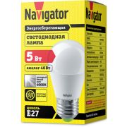 Лампа светодиодная 94 479 NLL-P-G45-5-230-4K-E27 5Вт шар 4000К нейтр. бел. E27 370лм 176-264В Navigator 94479