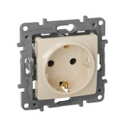 Розетка 1-м СП Etika 16А IP20 250В 2P+E с заземл. немецк. стандарт винтов. клеммы механизм сл. кость IEK 672321