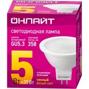 Лампа светодиодная 71 637 OLL-MR16-5-230-3K-GU5.3 5Вт 3000К тепл. бел. GU5.3 500лм 176-264В ОНЛАЙТ 71637