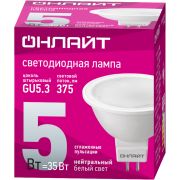 Лампа светодиодная 71 638 OLL-MR16-5-230-4K-GU5.3 5Вт 4000К нейтр. бел. GU5.3 500лм 176-264В ОНЛАЙТ 71638