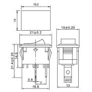 Выключатель клавишный 250В 6А (2с) ON-OFF черн. Mini (RWB-201; SC-768) Rexant 36-2110