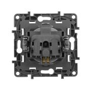 Розетка 1-м СП Etika 16А IP20 250В 2P+E с заземл. немецк. стандарт винтов. клеммы механизм алюм. IEK 672421