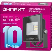 Прожектор светодиодный 71 688 OFL-10-6K-BL-IP65-LED 10Вт 6000К IP65 800лм черн. ОНЛАЙТ 71688