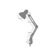 Светильник настольный UF-312P С01 230В 60Вт струбцина бел. Ultraflash 12894