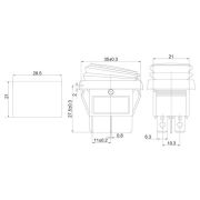 Выключатель клавишный 250В 15А (4с) ON-OFF красн. с подсветкой влагозащита (RWB-507) Rexant 36-2360