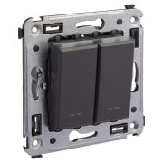 Выключатель 2-кл. СП Avanti «Черный матовый» DKC 4412104