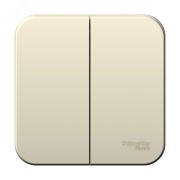 BLANCA  двухклавишный выключатель наружный  (cх.5), 6а, 250в, молочный