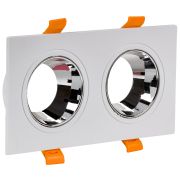 Светильник 4108 встраиваемый декоративный поворотный под лампу 2хGU10 белый/хром пластик