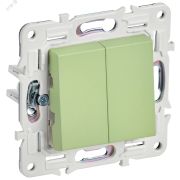 SKANDY Выключатель 2-клавишный проходной 10А SK-V05G мятный IEK