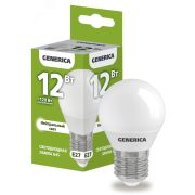 Лампа светодиодная G45 шар 12Вт 230В 4000К E27 GENERICA