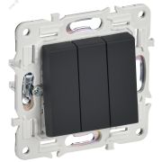 SKANDY Выключатель 3-клавишный 10А SK-V11G графит IEK