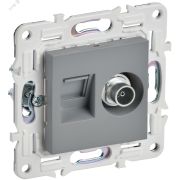 SKANDY Розетка двойная TV+RJ45 кат.5E SK-A14Gr серый IEK