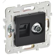 SKANDY Розетка двойная TV+RJ45 кат.6E SK-A15Bl черный IEK