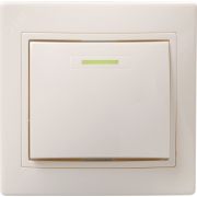 KVARTA Выключатель 1-клавишный с индикацией 10А ВС10-1-1-ККм кремовый GENERICA