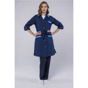 Халат женский с поясом Флора (тк.ТиСи), т.синий/васильковый,56-58,158-164