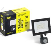 Прожектор СДО 06-30Д светодиодный черный с ДД IP54 6500K