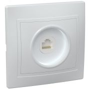 KVARTA Розетка 1-местная компьютерная RJ45 кат.5е РК10-КБ белый GENERICA