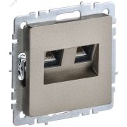 BRITE Розетка компьютерная двойная RJ45 кат.5E РК10-2-БрШ шампань