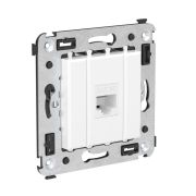 Розетка компьютерная 1-м СП Avanti «Белое облако» RJ45 кат.5E без шторок механизм DKC 4400663