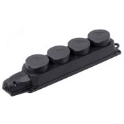 Розетка каучук четырехместная с защитными крышками IP44 ОМЕГА