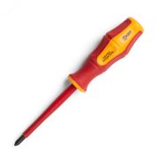 Отвертка диэлектрическая крестовая PH2x100 серия ПРОФИ для работ под напряжением до 1000 В
