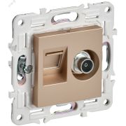 SKANDY Розетка двойная TV+RJ45 кат.5E SK-A14Sa песочный IEK