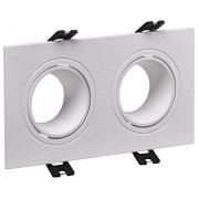 Светильник 4102 встраиваемый декоративный под лампу 2хMR16 квадрат пластиковый белый