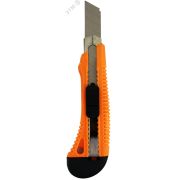 Нож с выдвижным лезвием 18 мм, пластиковый корпус, металлическая направляющая,