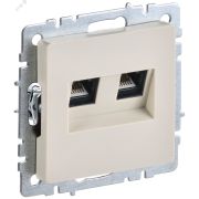 BRITE Розетка компьютерная двойная RJ45 кат.5E РК10-2-БрКр бежевый