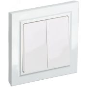 BRITE Выключатель двухклавишный 10А в сборе ВСР10-2-0-БрБ белый