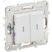 SKANDY Выключатель 2-клавишный с индикацией 10А SK-V09W арктический белый IEK