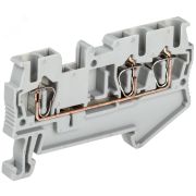 Клемма пружинная КПИ 3в-2,5 3 вывода 31А серый
