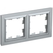 BRITE Рамка 2 поста РУ-2-БрА алюминий