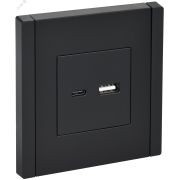 FORTE&PIANO Розетка USB A+C 3,1А FP150 черный IEK