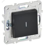 SKANDY Выключатель 1-клавишный проходной с индикацией 10А SK-V08Bl черный IEK