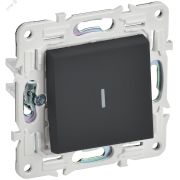 SKANDY Выключатель 1-клавишный проходной с индикацией 10А SK-V08G графит IEK