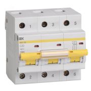 Выключатель автоматический ВА47-100 трехполюсный 20А 10кА характеристика C