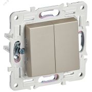 SKANDY Выключатель 2-клавишный 10А SK-V04Sh шампань IEK
