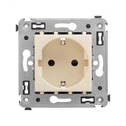 Avanti Розетка в стену, 2P+E, с защитными шторками, ''Ванильная дымка''