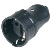 Гнездо штепсельное с заземлением черное 16А