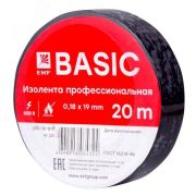 Изолента класс А (профессиональная) 0.18х19мм 20м черная Simple