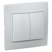 KVARTA Выключатель 2-клавишный 10А ВС10-2-0-КБ белый GENERICA