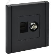 FORTE&PIANO Розетка двойная TV+RJ45 кат.6 FP137 черный IEK