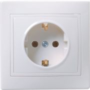 KVARTA Розетка 1-местная с заземлением без защитных шторок 16А РС10-3-КБ белый GENERICA